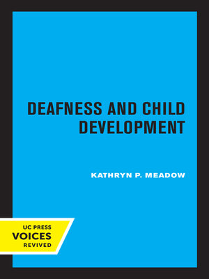cover image of Deafness and Child Development